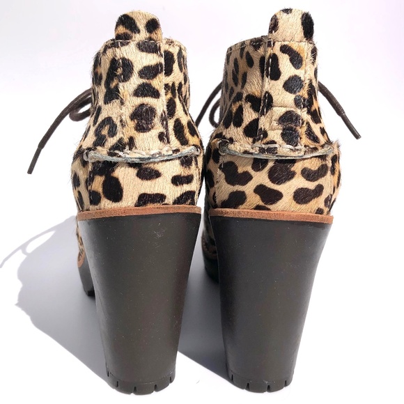 Sperry Top Sider Princeton Ankle Boot women 6M Leopard Print Lace Up High Heel - Picture 5 of 16